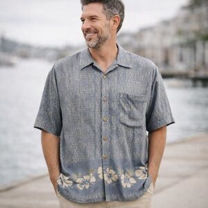 Naturalife 100% Silk Hawaiian Shirt | Size Large Resortwear Breathable Relaxed